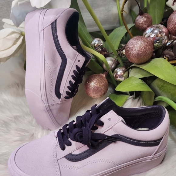 Vans Platform Old Skool Stackform (Suede Lavender) Women's Shoes New - Picture 2 of 7